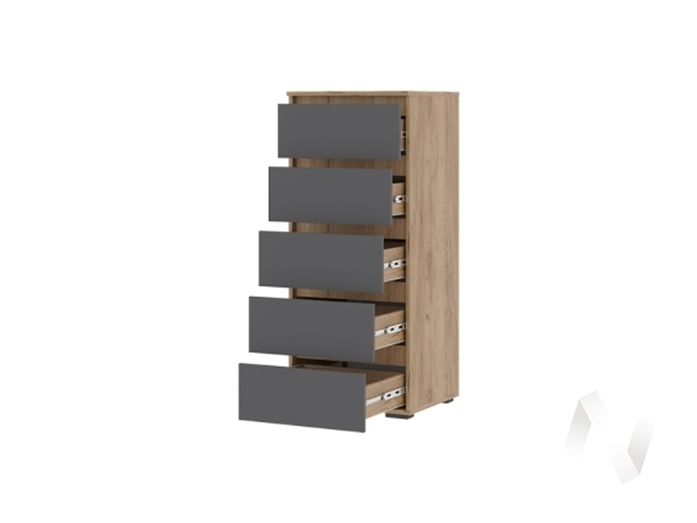 Комод 502 5 ящиков КМ 03 МС Хелен ЛДСП (дуб крафт золото/серый графит)