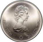 Canada 5 Dollars 1976 – Montreal Olympics 'Olympic Flame' Silver Coin