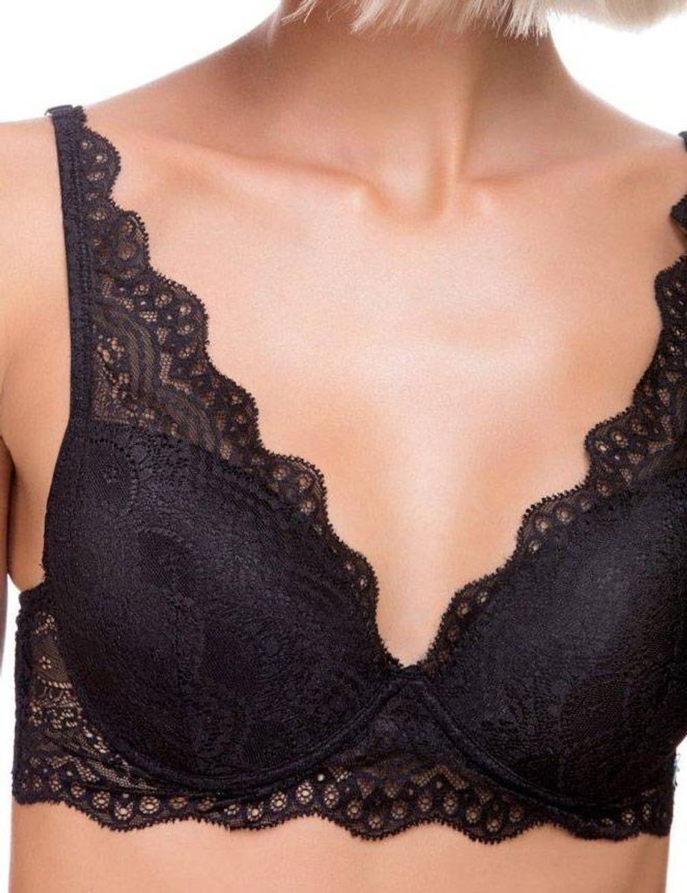 Бюстгальтер-бралетт с цветочным кружевом (Размер: 4B) (Цвет: белый)