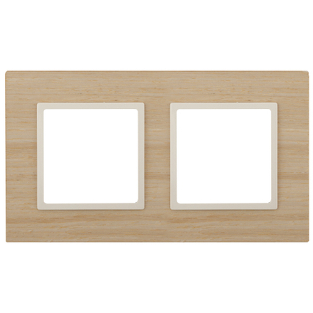 14-5302-11 ЭРА Рамка на 2 поста, дерево, Эра Elegance, клён+сл.кость