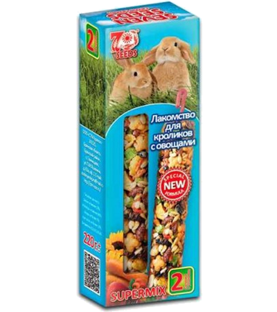 7 Семян SUPERMIX зерновое лакомство для кроликов с овощами 110гр.