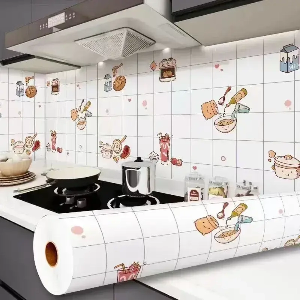 Обои для кухонного стола: маслостойкие к загрязнению, высокотемпературные, влагонепроницаемые, плесеноустойчивые 0,6 х 3 м