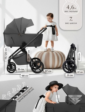Коляска модульная Sweet Baby SBL Elegante Therma (Colore) Dark Grey