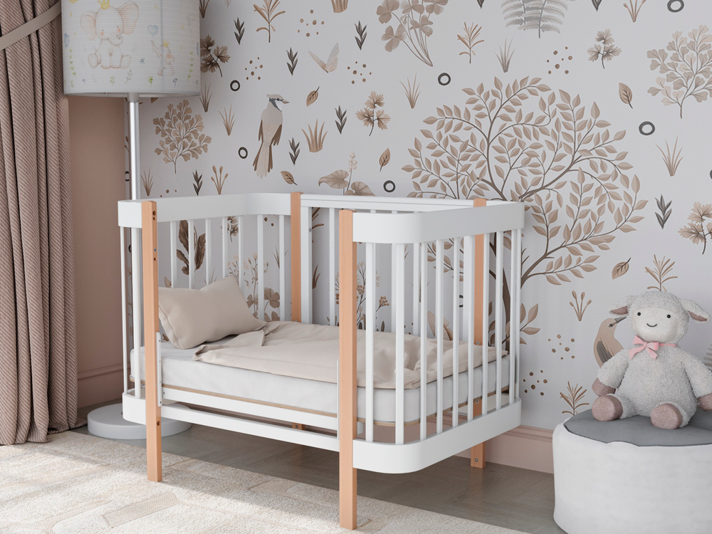 Кровать Incanto Mimi продольный маятник цвет белый/бук