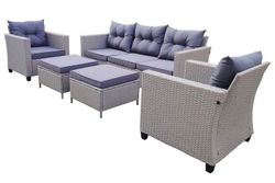 "Бостон" лаунж-зона из искусственного ротанга, цвет серый