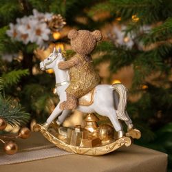 СТАТУЭТКА "МИШКА НА КОНЕ-КАЧАЛКЕ" 13Х6Х15 СМ