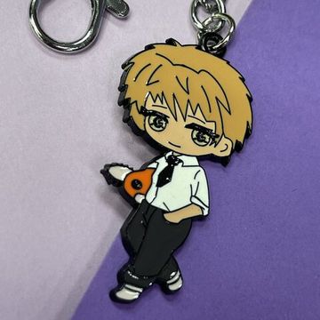 Брелок металлический Денджи и Почита спокойствие Человек-бензопила Chainsaw man