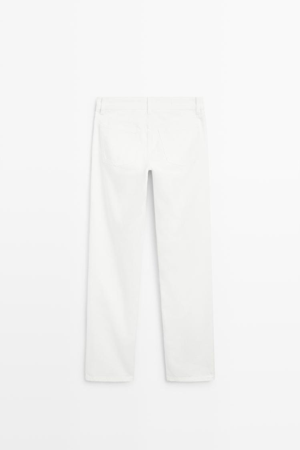 Massimo Dutti Джинсы прямого кроя с низкой посадкой, экрю
