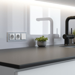 Розетка с заземлением (белый акрил)