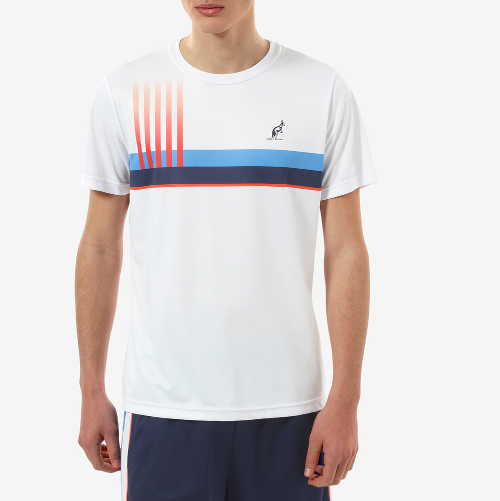 Мужская теннисная футболка Australian Ace T-Shirt with Print - bianco