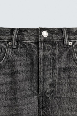 ZARA УКОРОЧЕННЫЕ ДЖИНСЫ SLIM FIT, СЕРЫЙ
