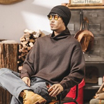 Толстовка Американская ретро с высоким воротником для защиты шеи для мужчин, модный бренд весны и осени, теплая свободная базовая рубашка, повседневный мужской топ.