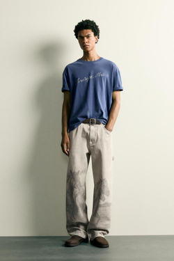 ZARA БРЮКИ BALLOON FIT С ПРИНТОМ 'ЛОШАДИ', С ПРИНТОМ