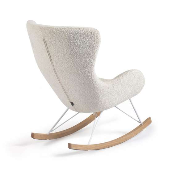 Кресло-качалка Valsa белое букле