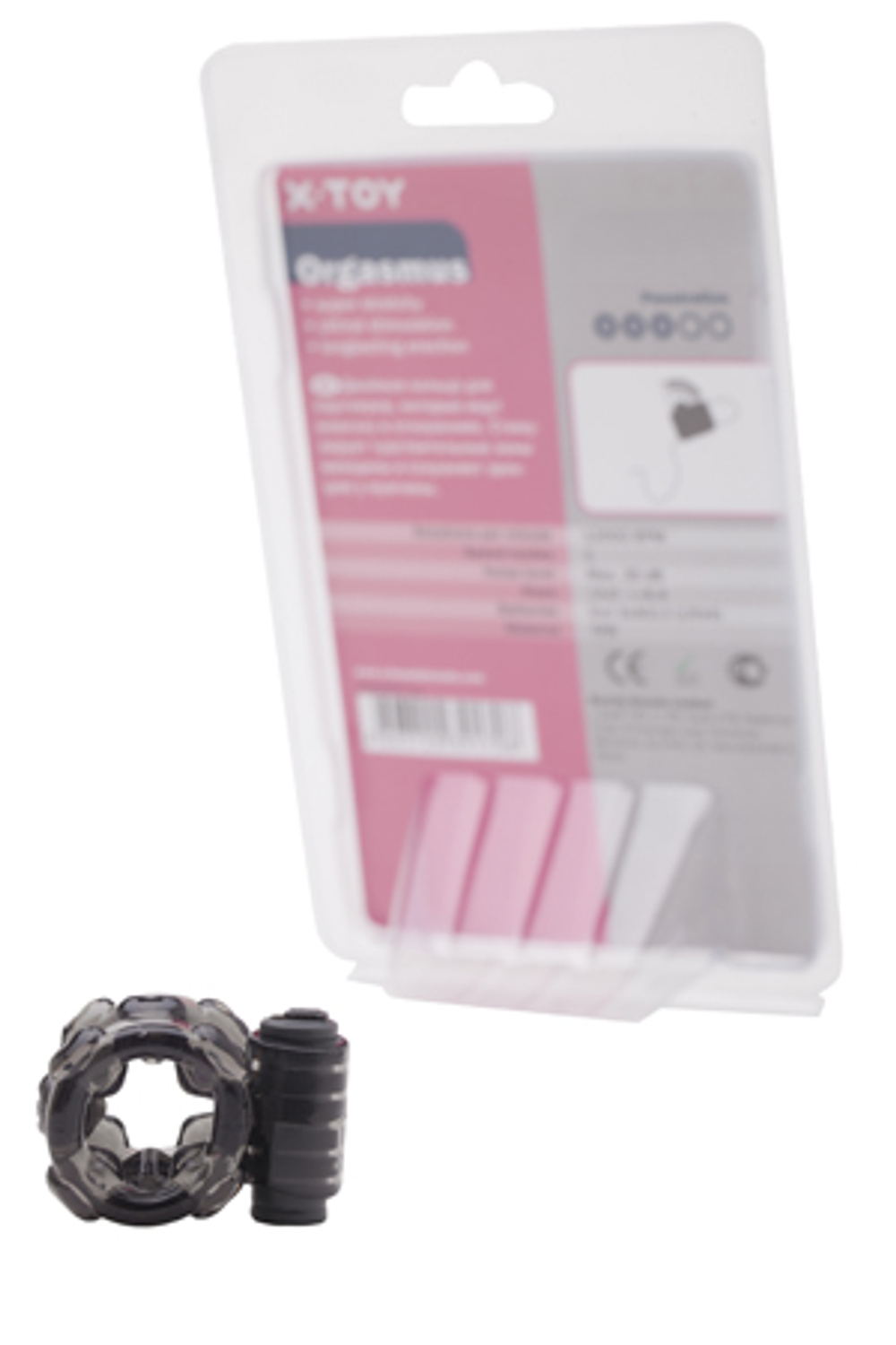 Пепельное эротическое кольцо с вибрацией Orgasmus III (Цвет: серый)