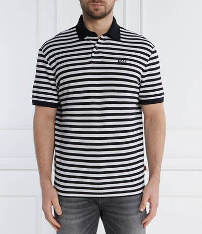 Поло PalesStripe BOSS ORANGE - черный(50513604)