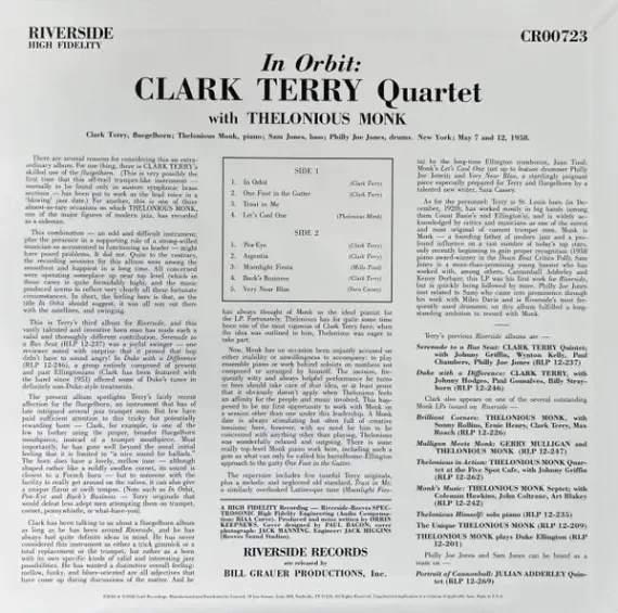 Clark Terry With Thelonious Monk – In Orbit - Original Jazz Classics - LP