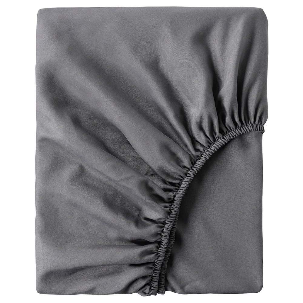 Простыня на резинке IKEA BRUKSVARA (БРУКСВАРА), Темно-серый, 120х200 см