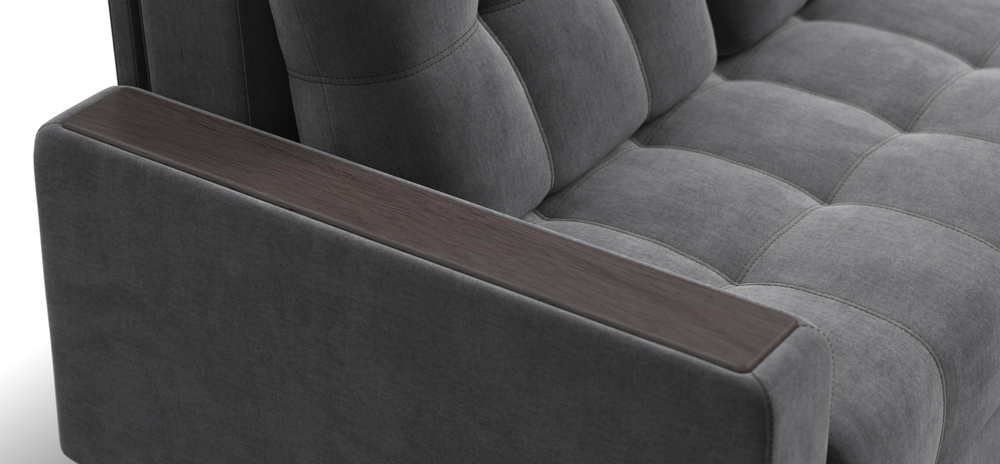 Угловой диван Босс Классик Велюр Монолит серый