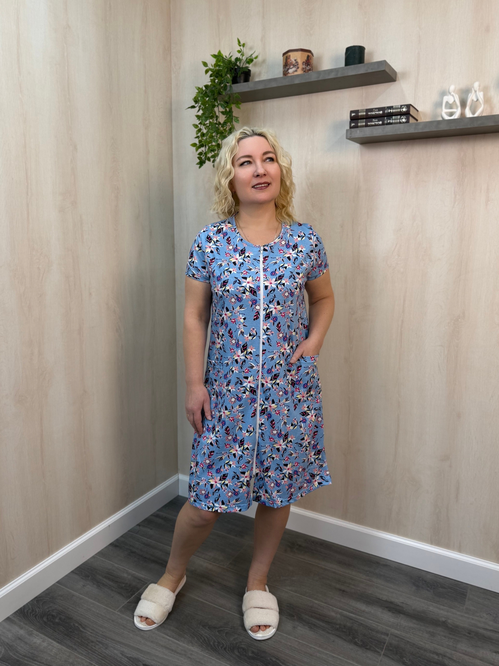 Халат женский "Молодежный К.П" молния (126)