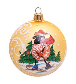 Элита НФШ-1512 Ел.украшение Шар «Барашек на лыжах» 85 мм