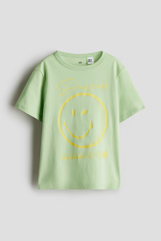 H&M Футболка с принтом, светло-зеленый