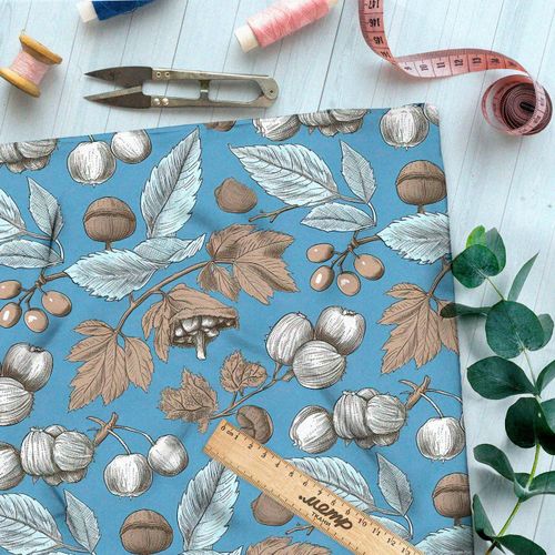 Ткань премиум сатин лесное разнообразие