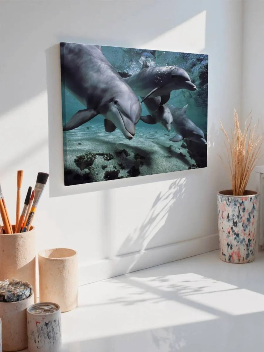 Картина на стену 40 X 50 Дельфины