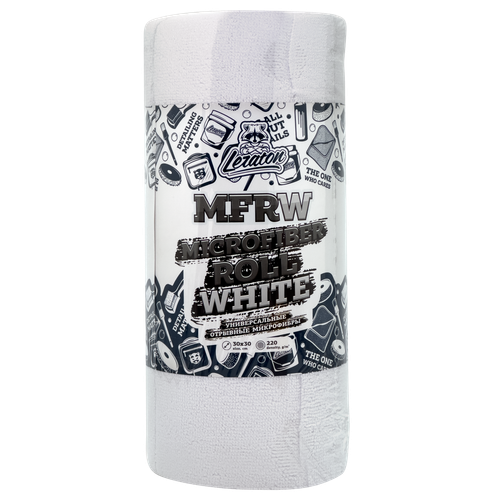 LERATON MFRW MICROFIBER ROLL WHITE Универсальные отрывные микрофибры (45 шт в рулоне), белые 30x30 .