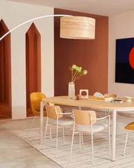 Montuiri раздвижной круглый стол из дубового шпона с серыми ножками