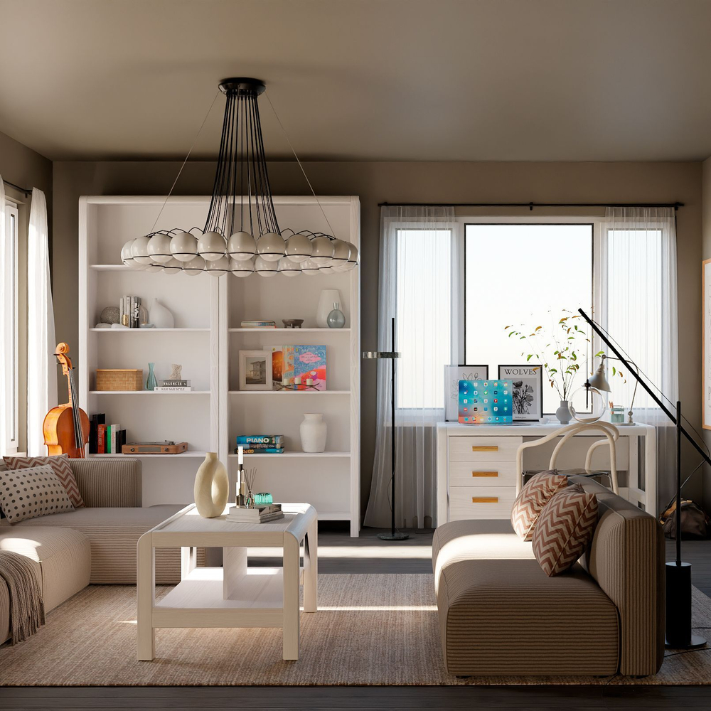 Стол письменный Мадейра 130х69х74 см из сосны, белый