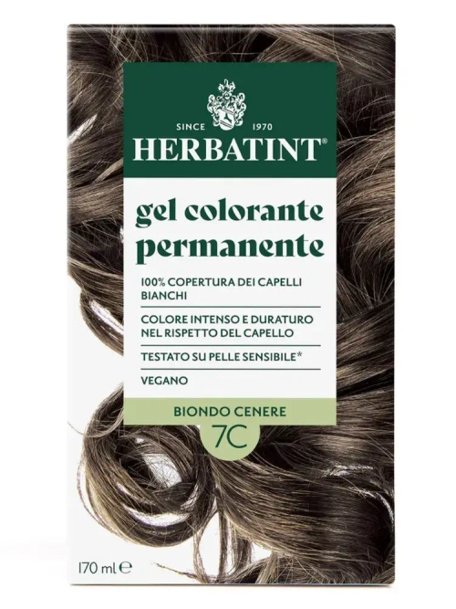 УЦЕНКА 7С ПЕПЕЛЬНЫЙ БЛОНДИН - гель-краска для волос HERBATINT, 170 мл / из Европы / (ПОВРЕЖДЕНА КОРОБКА)