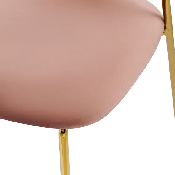 Стул Eirill, розовый велюр с золотыми ножками