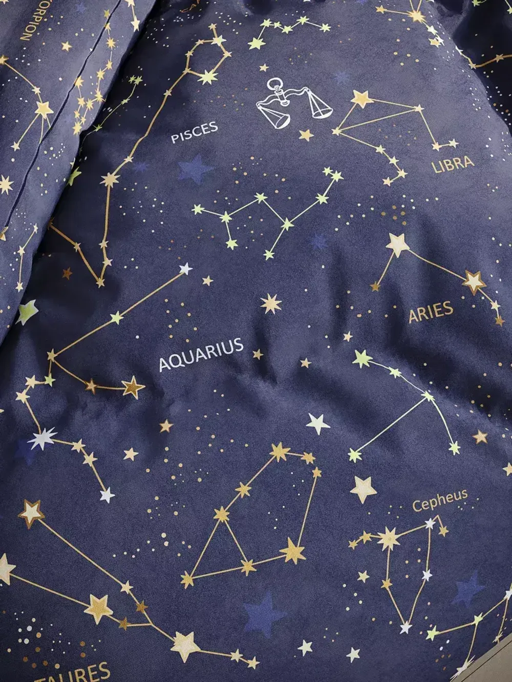 Наволочка комплект 2шт поплин Сказка "Созвездия" 45х45 см на молнии