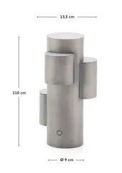 Переносная настольная лампа Adrina из светло-серого металла