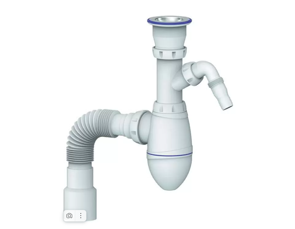 Сифон Unicorn 1 1/2x40 А320V, с носиком, с гофрой 40x40x50