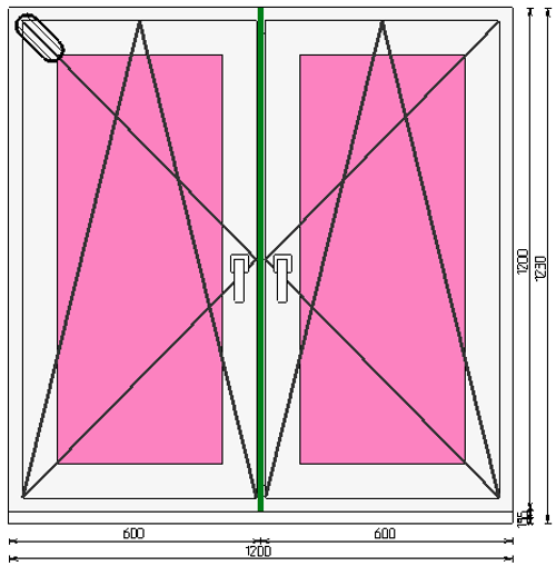Пластиковое окно 1200 х 1200 ТермА Эко