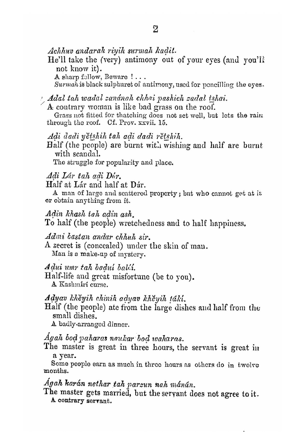 A Dictionary Of Kashmiri Proverbs and Sayings | J. Hinton Knowles