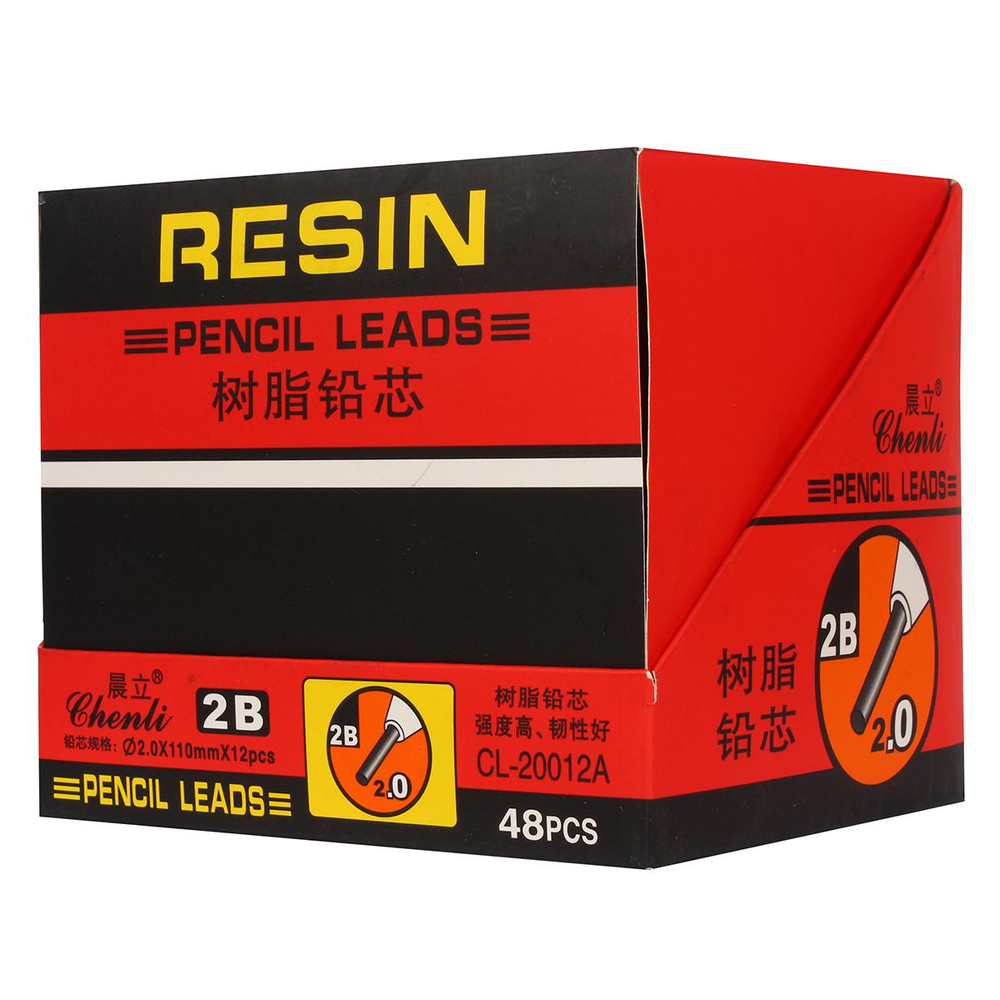 Грифели цанговые для механических карандашей 2 мм, 12 шт в пластиковом футляре, С-40112