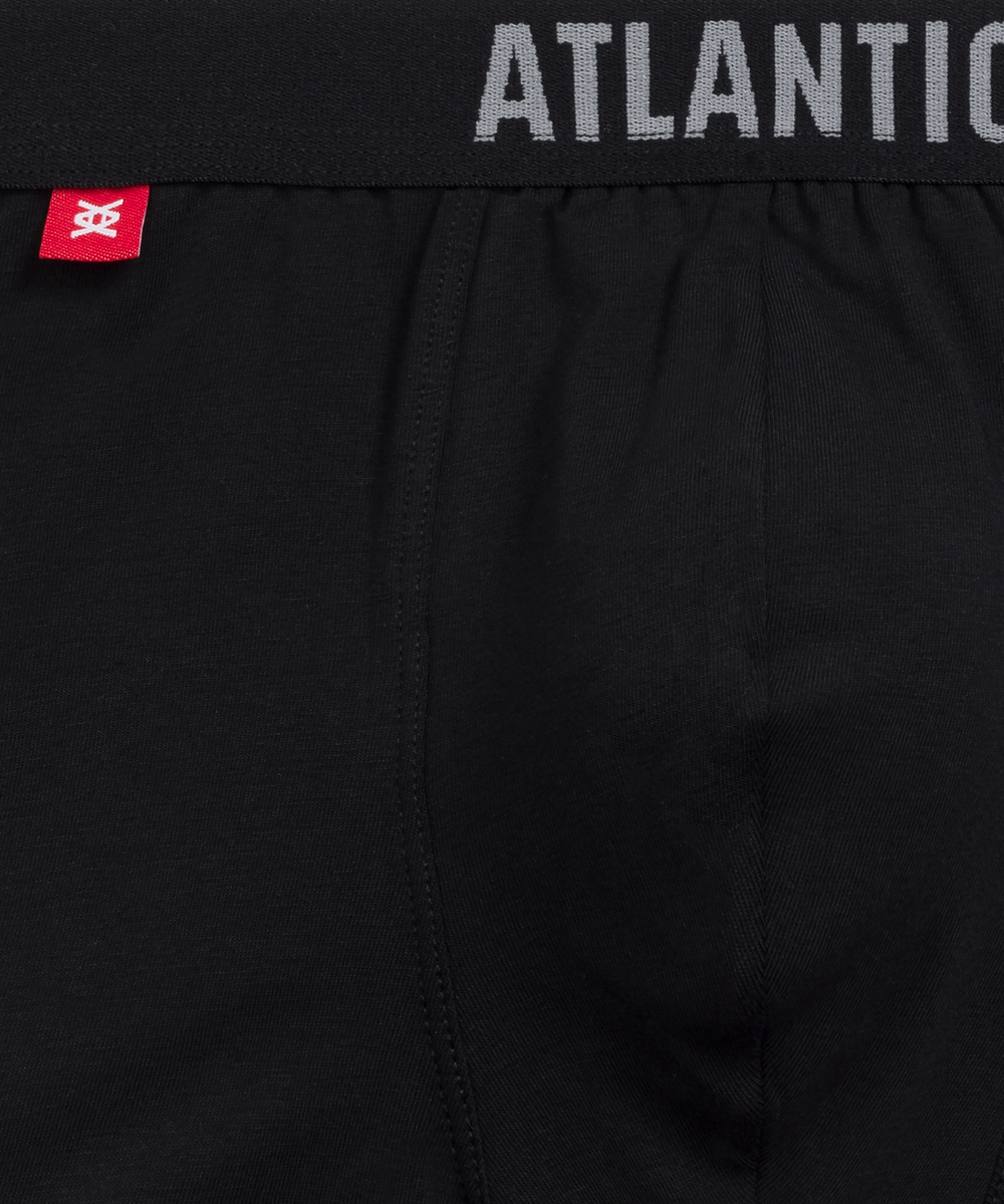 Мужские трусы шорты Atlantic, набор из 3 шт., хлопок, черные + изумрудные + каберне, 3MH-011