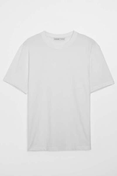 Мужская футболка GRIMELANGE Solo из 100% органического хлопка с плотной текстурой, удобная белая с велосипедным воротником