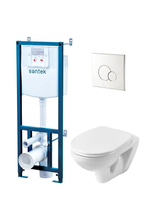 Пэк: Santek Бореаль: подвесной унитаз + инсталляция + кнопка смыва хром + сидение SC (1.WH50.1.544)