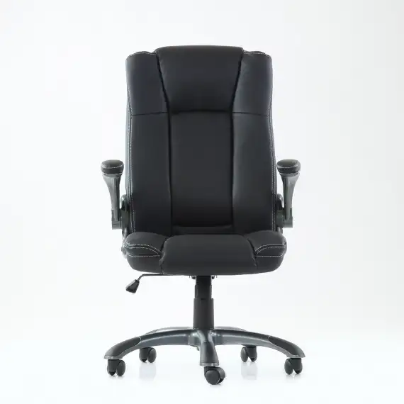Кресло Barneo K-24 для руководителя черная кожа, газлифт 3кл, PU-X18