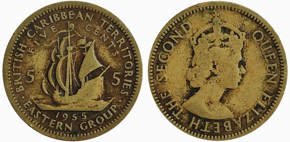 Восточные Карибы 5 центов 1955 VF