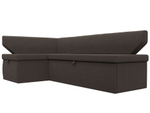 Диван кухонный угловой Омура левый угол, Амур 05 коричневый, Рогожка, 125896L