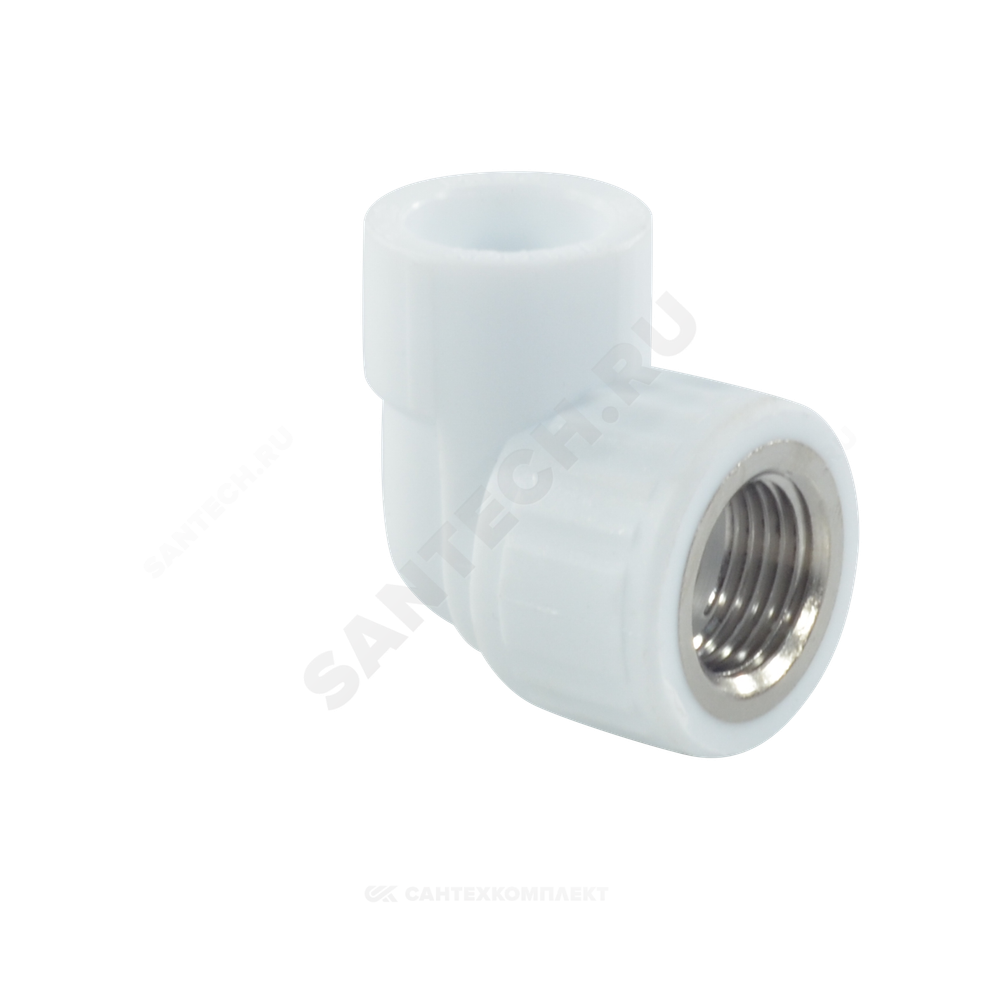 Угольник PP-R комбинированный белый Дн 20х1/2" ВР VALFEX 10125020