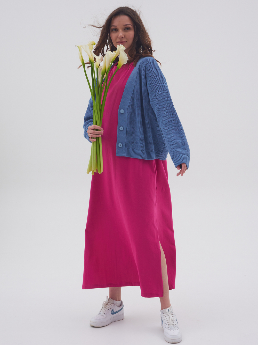 Платье футболка Миди