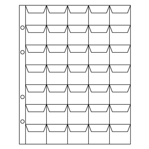 Лист для монет на 35 ячеек. 200 * 250 мм