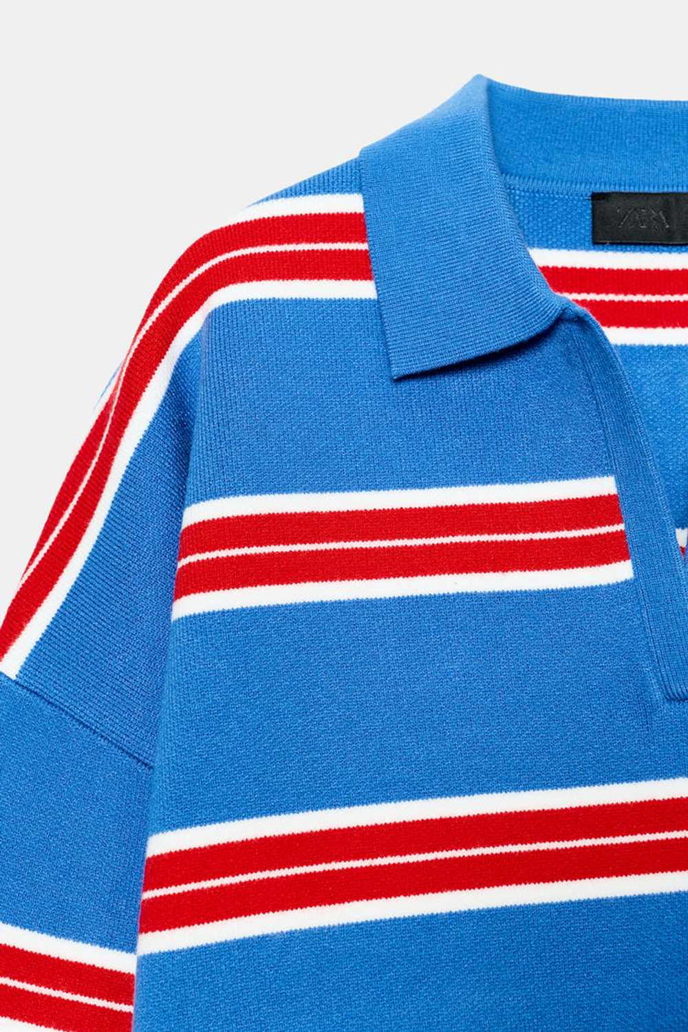 ZARA ПОЛО В ПОЛОСКУ, СИНИЙ