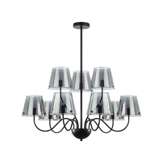 6570/9C MODERNI LN26 212 черный/дымчатый/металл/стекло Люстра потолочная G9 9*20W 220V SMOKY